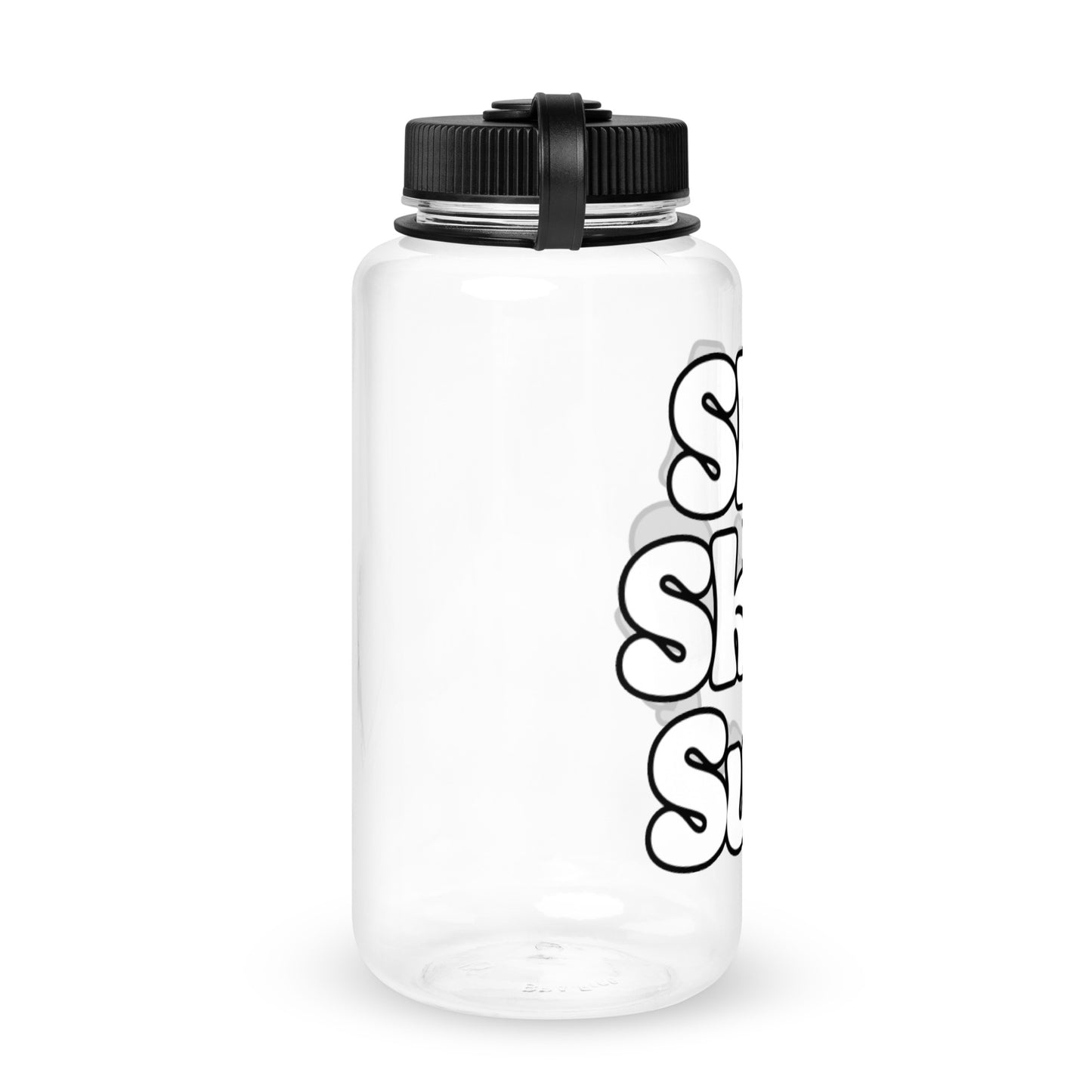 Wide mouth plastic water bottle